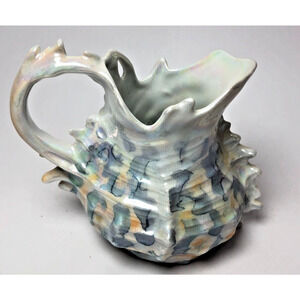 Vintage Royal Bayreuth Bavarian Lustreware Spiky Conch Shell Iridescent Creamer
